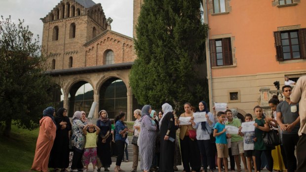 Families of the men believed responsible for the Spanish terrorist attacks gather with the local Muslim community in Ripoll to denounce terrorism.