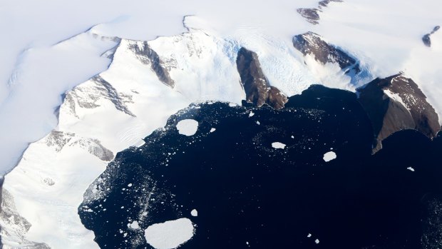 View of Antarctica from above.
