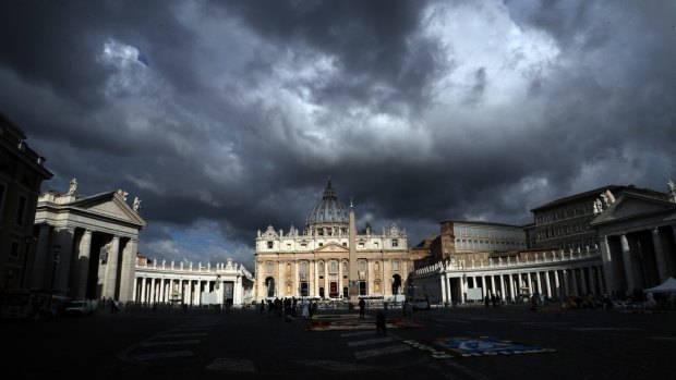 Clouds hang over the Vatican on Thursday, June 29. The Catholic Archdiocese of Sydney says Vatican Cardinal George Pell will return to Australia to fight sexual assault charges as soon as possible.