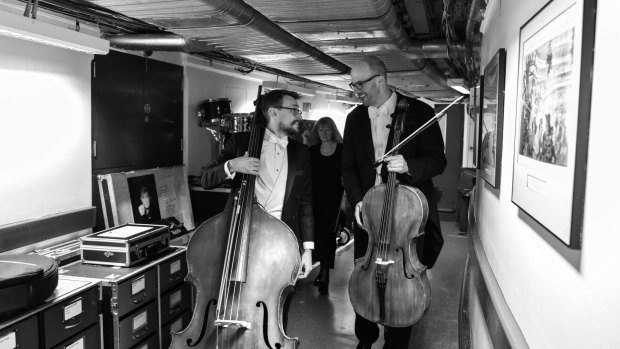 MSO musicians backstage before their 2014 BBC Proms concert.