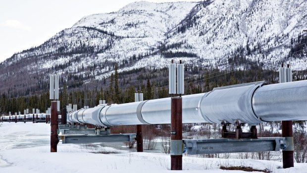 The Trans-Alaska Pipeline System at Copperville, Alaska.