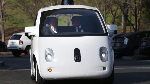 Google created a fleet of cars without brake pedals, accelerators or steering wheels, and designed to travel no faster than 40km/ph.