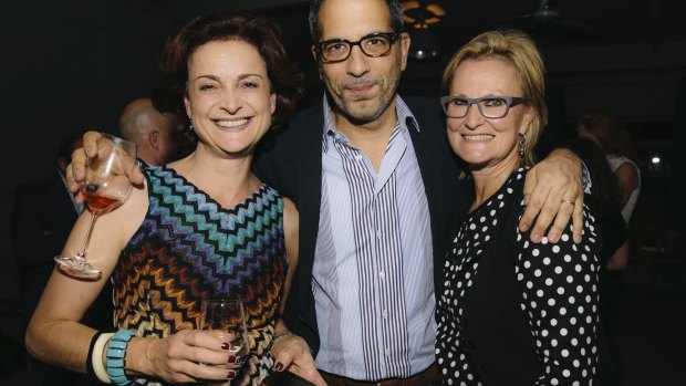 Julie Gibbs, Yotam Ottolenghi and Christine Manfield at the launch Manfield's Dessert Divas book.