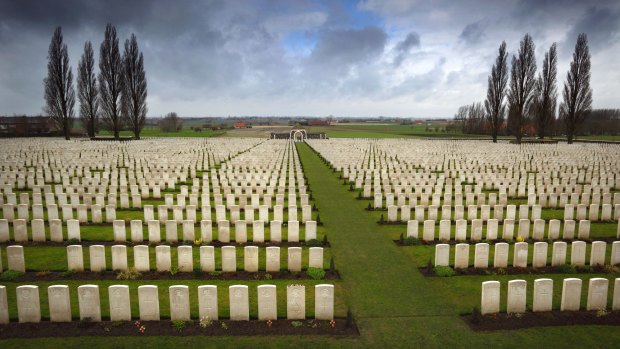 Tyne Cot Cemetery near Passchendaele, Belgium, is the largest Commonwealth War Graves cemetery in the world.