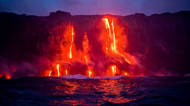 Kilauea, which means "spewing, much spreading" is living up to its name, producing 200,000 to 500,000 cubic metres of lava every day. For those who love fireworks the best way to get close to the action is with Hawaiian Lava Boat Tours (age, weight and fitness constraints apply). Like a fire-breathing dragon, there's much spitting and complaining as the hot lava hits the cold ocean. Although Kilauea has been erupting continuously since 1983, the flow of lava reaching the sea has had a three-year hiatus, only starting up again in July 2016. With the show back on, now is the time to visit. See 