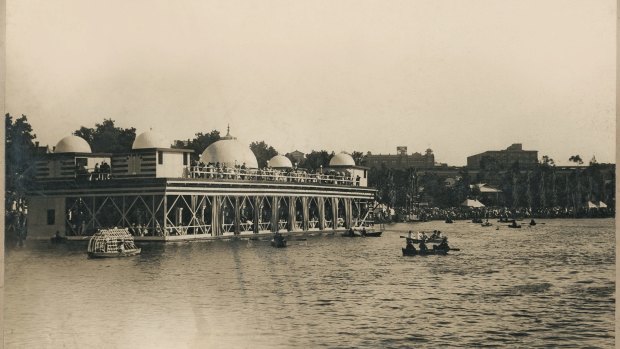 Adelaide's original Floating Palais, circa 1925. The two-storey structure will be recreated as the 2017 Adelaide Festival hub.