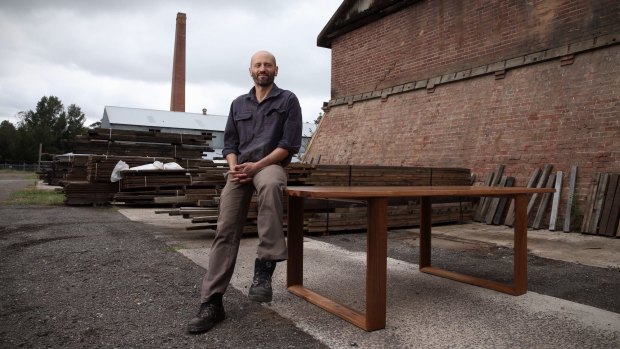 Thor Diesendorf has been based at the Brickworks for 21 years 'doing recycled timber and making furniture'.