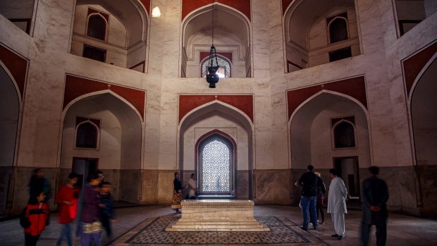 The interior view of Humayun's tomb which is a World Heritage architecture, situated in Delhi, India.