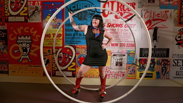 Retired former Circus Oz strong woman Mel Fyfe is now a company manager with Circus Oz.