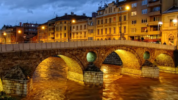 Beauty: The Latin Bridge in Sarajevo managed to survive the Balkans War. 