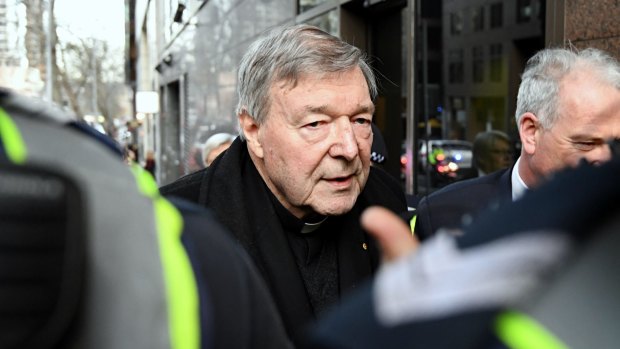 Cardinal George Pell pictured at Melbourne Magistrates Court in October.
