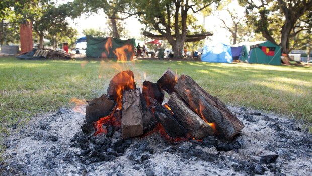 The Sacred Fire at the Musgrave park tent Embassy in March 2012.