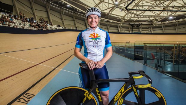 Olympic cyclist Anna Meares at the opening of the new velodrome named in her honour.
