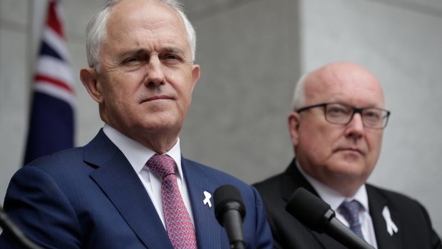 Prime Minister Malcolm Turnbull and then attorney-general George Brandis announced the new espionage laws in December 2017.