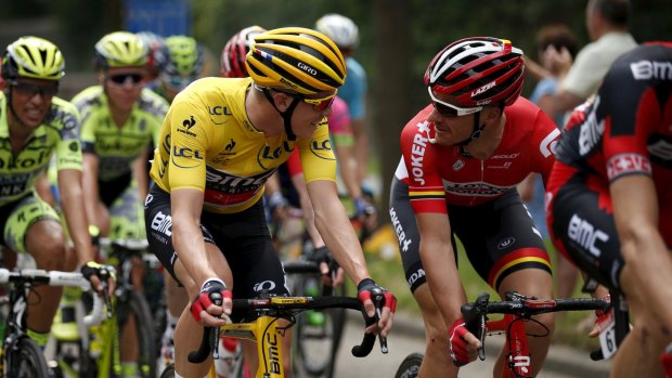 Mellow yellow: Rohan Dennis in the overall race leader's jersey a fortnight ago.