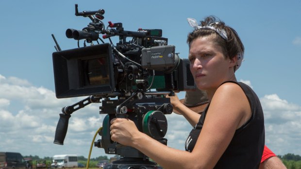 Cinematographer Rachel Morrison on the set of the film Mudbound.