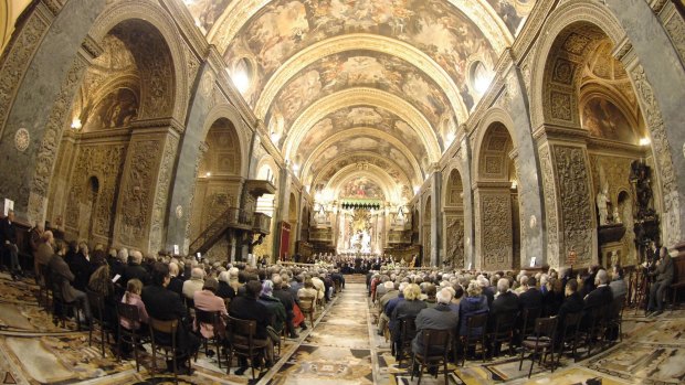 St John's Co-Cathedral has a frescoed ceiling, marble inlaid floors and lashings of gold baroque ornamentation that deliver a huge wow factor.