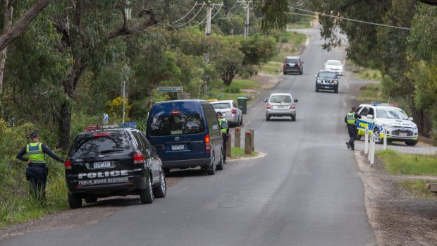 Police searched the streets near Elisa Curry's house at Aireys Inlet after her disappearance.