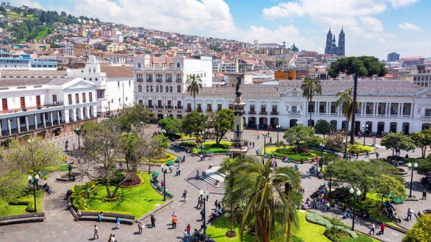 Quito, Ecuador. Tourism is up more than 50 per cent to the country in 2019.