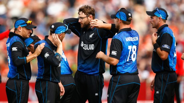Daniel Vettori, centre, has long been a successful lower-order batsman as well as a world class left-arm spinner.