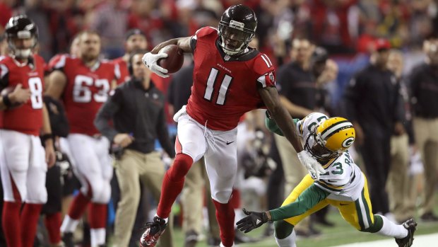 Unstoppable: Julio Jones makes that run against the Green Bay Packers in the conference championship game.