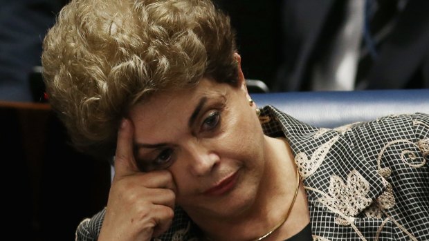 Dilma Rousseff during her impeachment trial on August 29.
