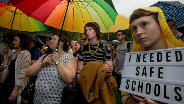 Attacks on the Safe Schools program elicited protests in Melbourne last year.