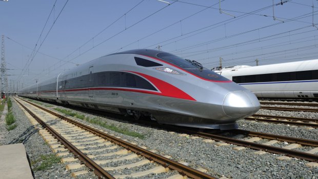 China's high-speed trains have reached 487km/h in trials, but 350km/h is the maximum speed on commercial routes.