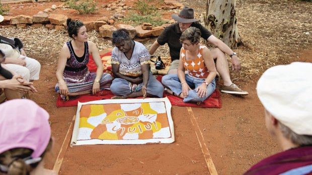 A dot painting workshop with local Indigenous artists.