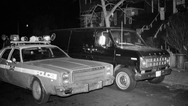 A stolen van believed by New York police to have been used in a robbery at Kennedy Airport before it was searched by forensic investigators in 1978.