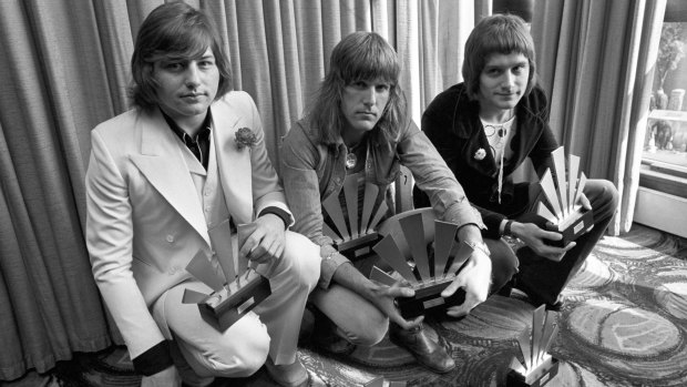1972 file photo of Emerson, Lake and Palmer, with Greg Lake on the left.