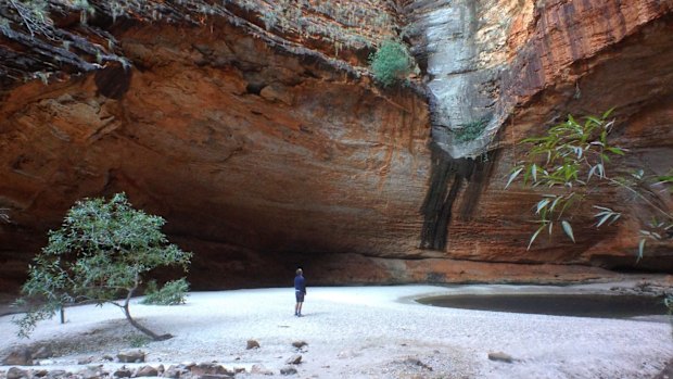 Contemplative pool, Cathedral Gorge, Purnululu National Park, Western Australia. 