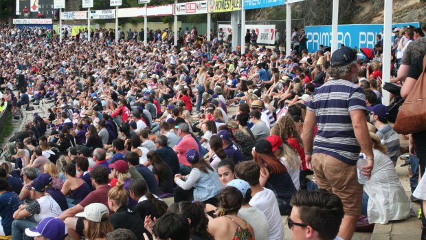 More than 10,000 people flocked to Fremantle Oval to watch the first Dockers AFLW home game in 2017.