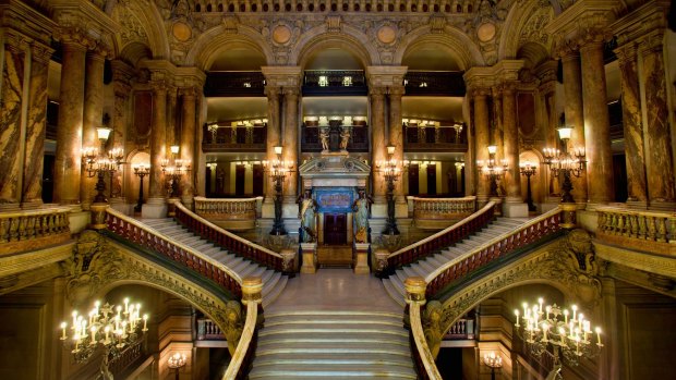 The Grand Stairway in the Palais Garnier.