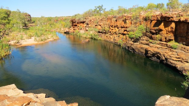 Wunnamurra Gorge is one of half-a-dozen swimming holes on Mt Elizabeth Station.