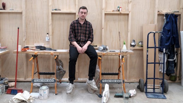 Artist Adam John Cullen in his new studio.