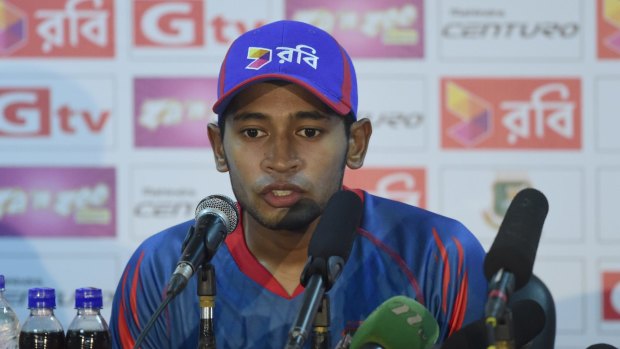Bangladesh captain Mushfiqur Rahim speaks to the media on Tuesday.