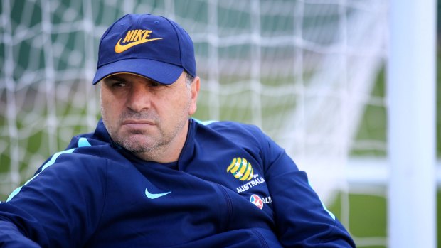 Experimenting: Socceroos boss Ange Postecoglou is happy to keep experimenting with his midfield trio of Tom Rogic, Massimo Luongo and Aaron Mooy.