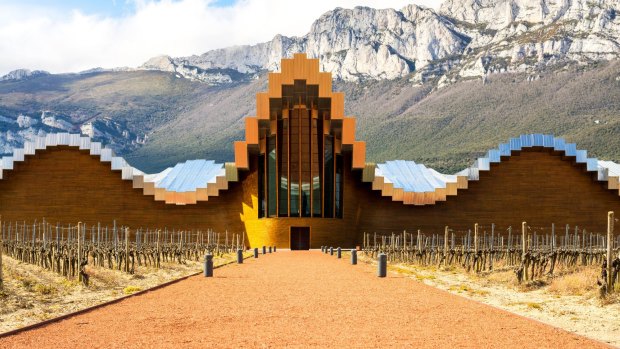 The futuristic modern winery Ysios in La Guardia, Spain.