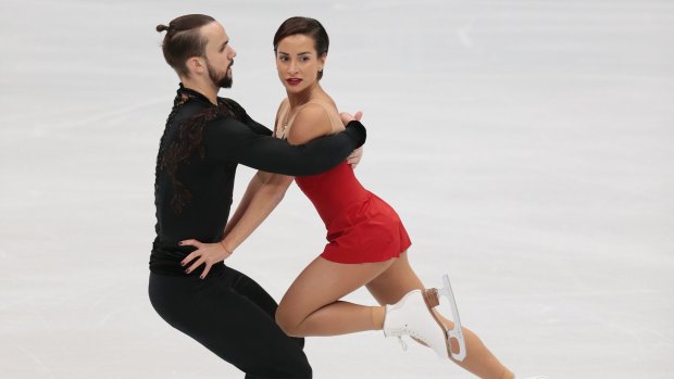 Ksenia Stolbova, right, and Fedor Klimov, of Russia.