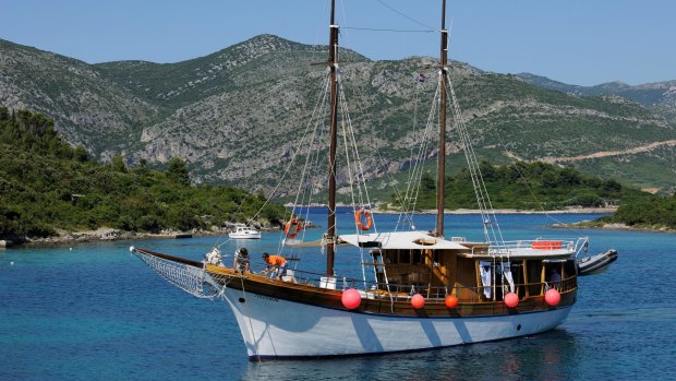 Gulet (private charter sailing vessel) on the Dalmation Coast.