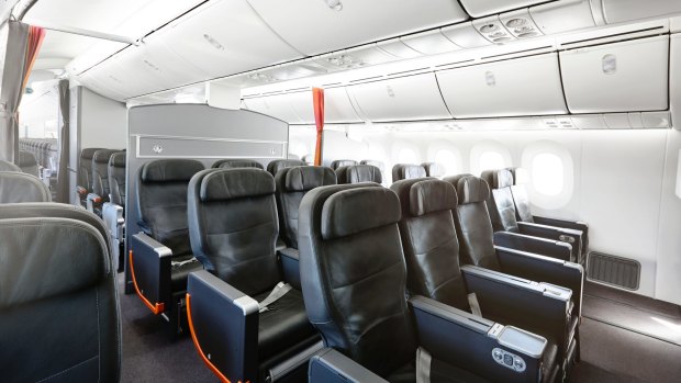 Jetstar business class cabin on the 787 Dreamliner.