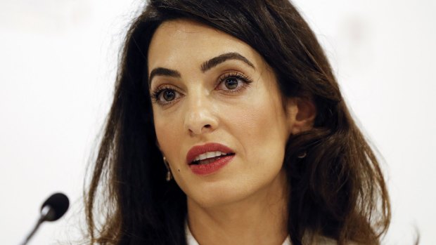 Amal Clooney, legal counsel to Mohamed Nasheed, speaks during a press conference in October 2015. 