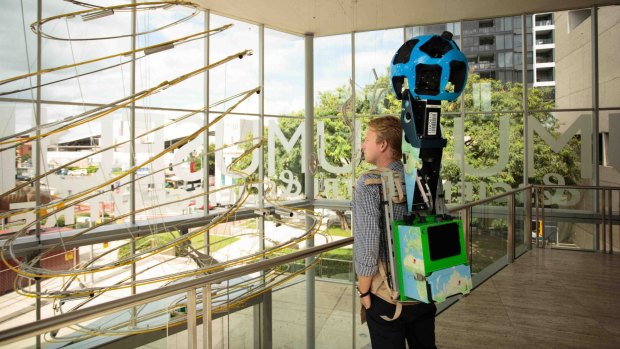 The Google Street View Trekkers backpack takes a panoramic image every three to five metres.