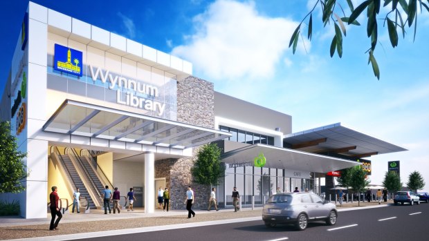 An artist's impression of the Library and Woolworths development at Wynnum.