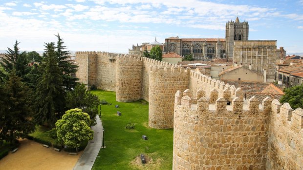 Medieval wall of Avila, Spain.
