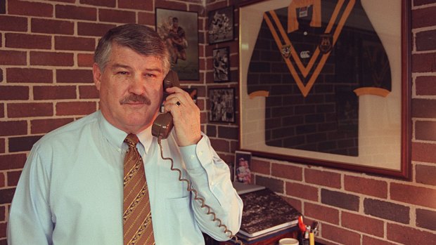 Facing questions: Player agent Wayne Beavis in the 1990s.
