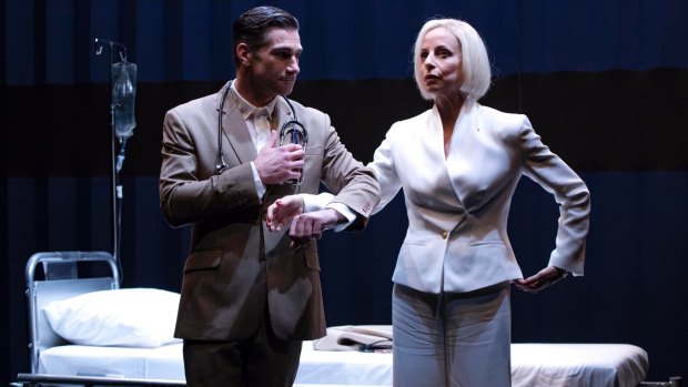 Ashley Lyons and Heather Mitchell in Sydney Theatre Company's production of Still Point Turning: The Catherine McGregor Story. 