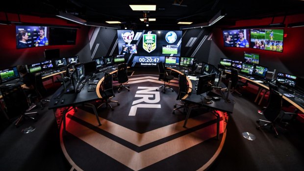Cost blowout: the NRL bunker before last month's Manly-Eels clash.