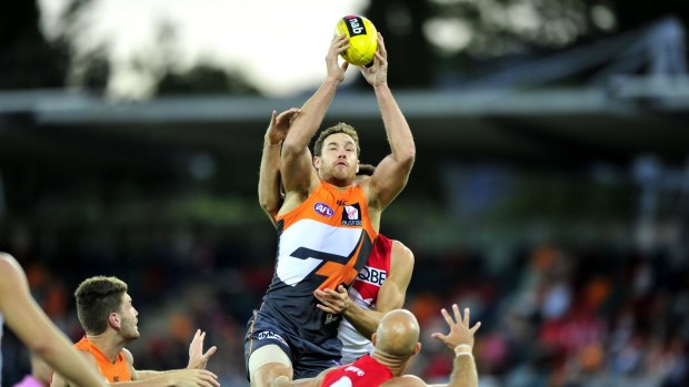 Hobbled: Giants ruckman Shane Mumford will miss this weekend's clash with the Bombers.
